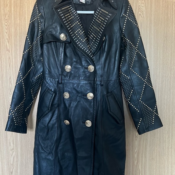 Versace X H&M Leather Trench Size 4 US - Picture 5 of 6